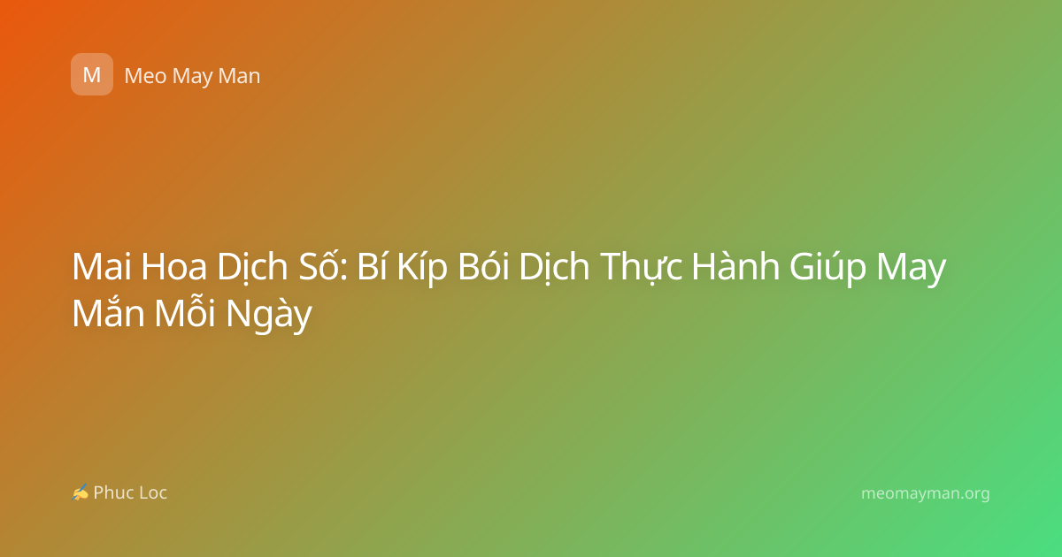 Mai Hoa Dịch Số: Bí Kíp Bói Dịch Thực Hành Giúp May Mắn Mỗi Ngày
